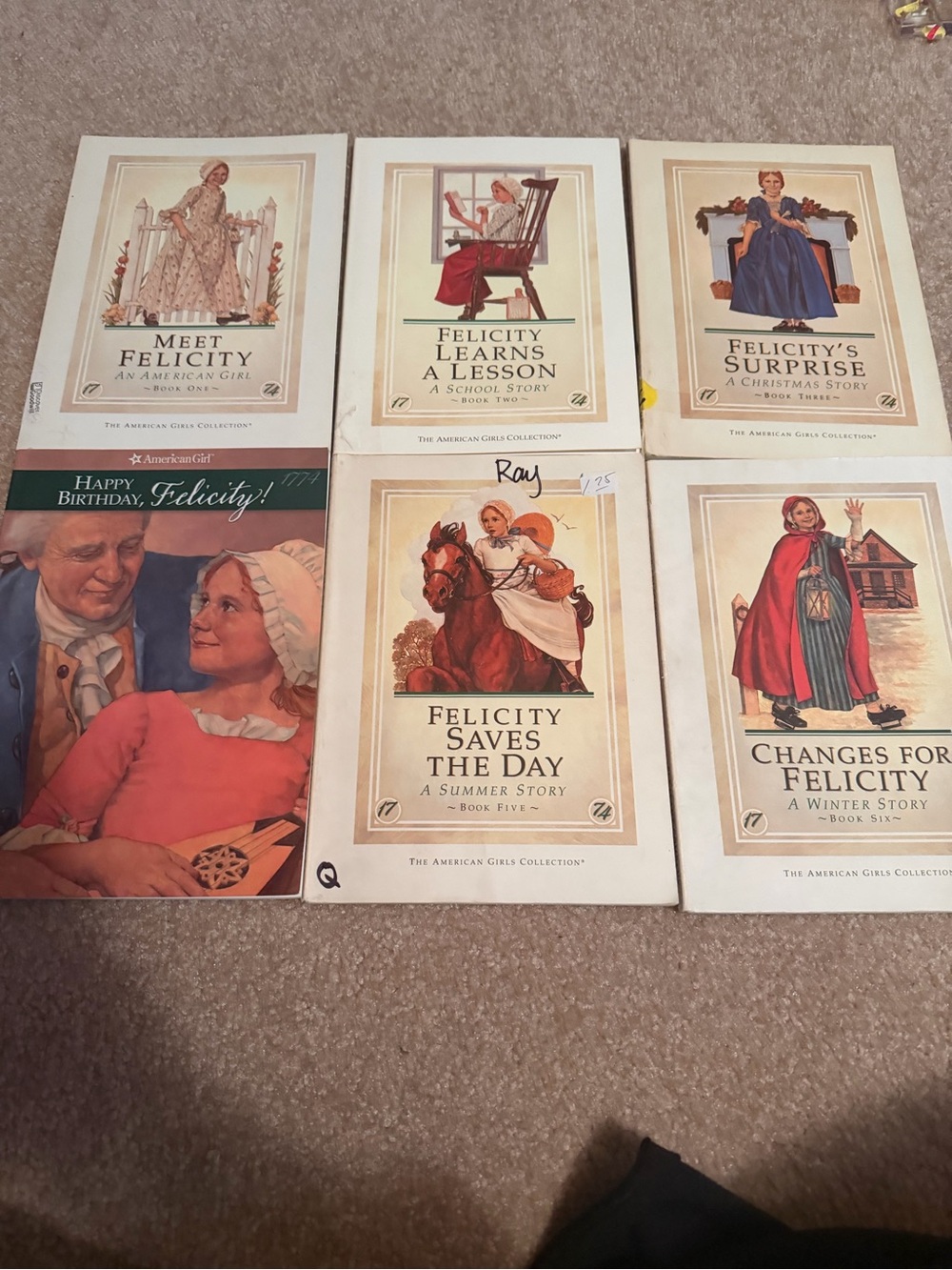 Lot of 6 American Girl Felicity Book Set 1-6 5 1st edition books